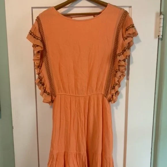 free people weekend brunch dress Free People Short Sleeve Sundrenched Maxi Dress in Blue main image 0